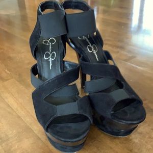 Black platform heels